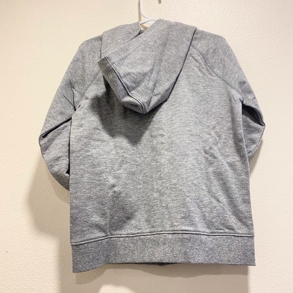 Jumping Beans Kids Charcoal Gray French Terry Hoodie with Gold Sparkly Glitter - Picture 3 of 8